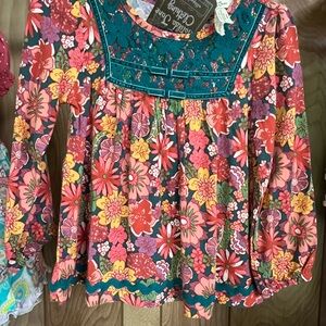 Matilda Jane Pink and Yellow Puff Sleeve Blouse